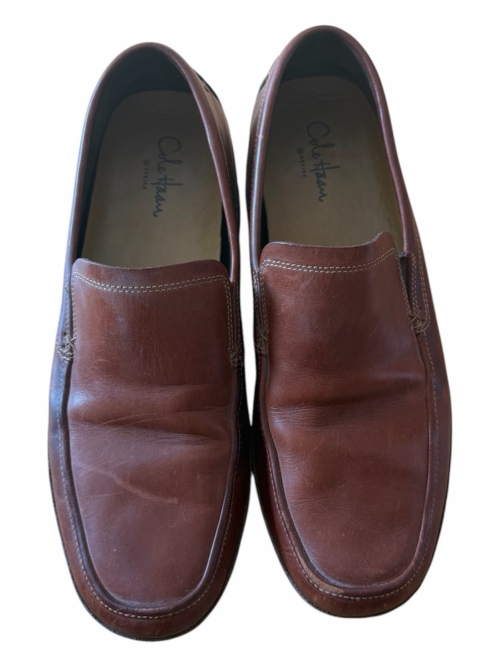 Cole Haan Men's Chestnut Brown Leather Slip-On Loafers